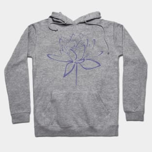 Blue Calligraphy Lotus Hoodie